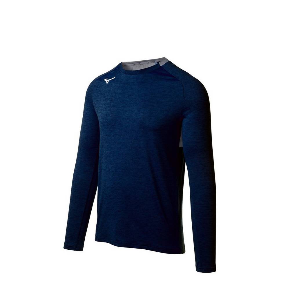 Sudaderas Mizuno Alpha Long Sleeve Hombre Azul Marino Ofertas FILO-27014